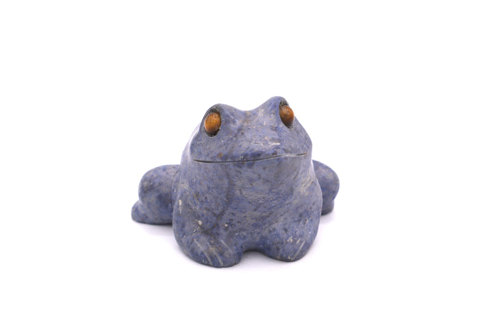 Sodalite Frog Carving