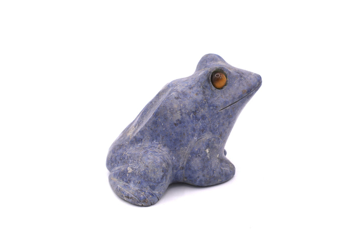 Sodalite Frog Carving