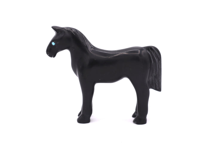 Black Onyx Horse Carving