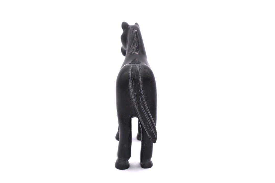 Black Onyx Horse Carving