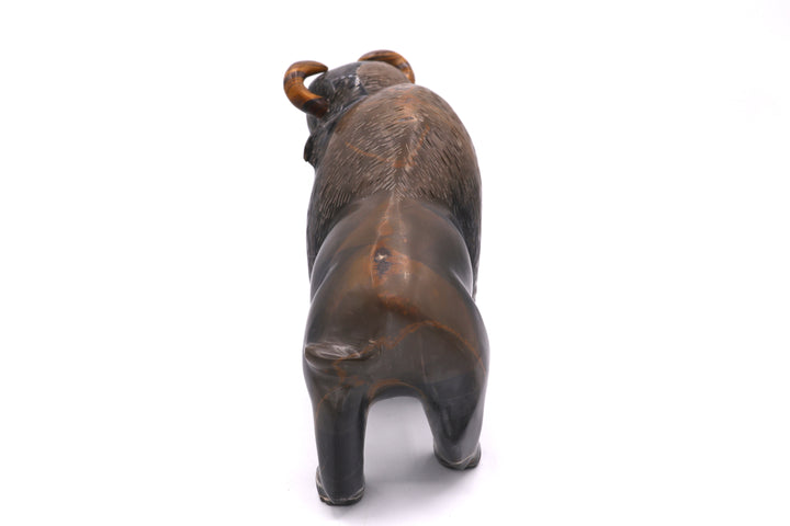 Black &amp; Brown Jasper Buffalo Carving