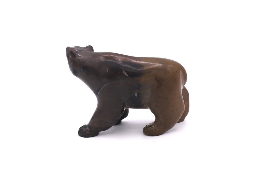 Brown &amp; Black Jasper Bear Carving