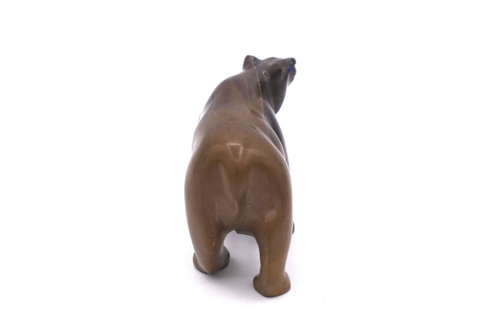 Brown &amp; Black Jasper Bear Carving