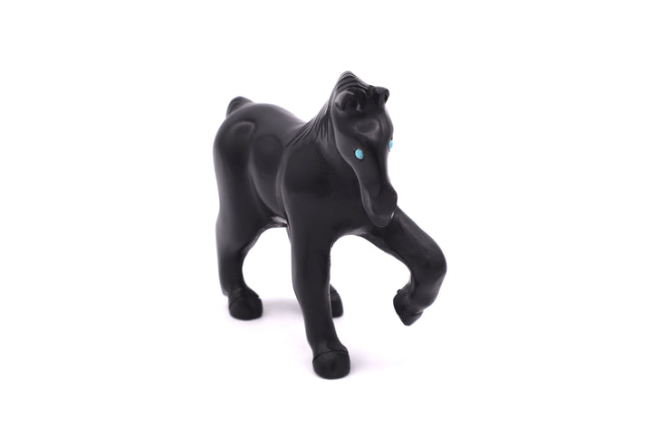 Black Onyx Prancing Horse Carving