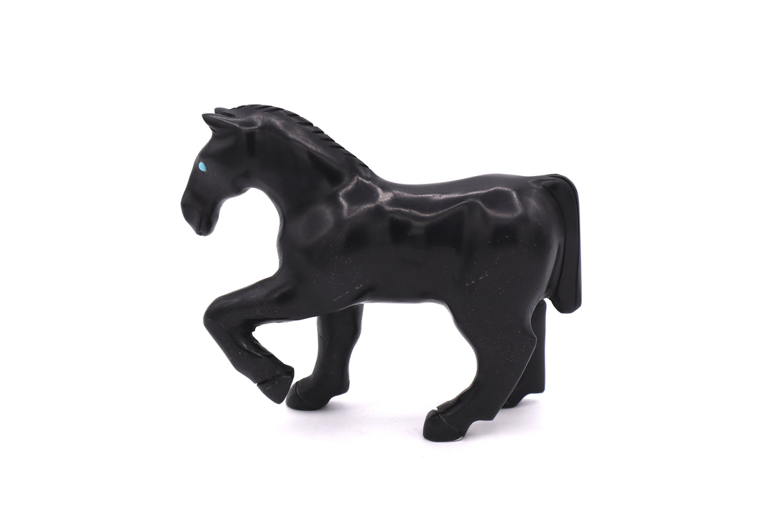 Black Onyx Prancing Horse Carving