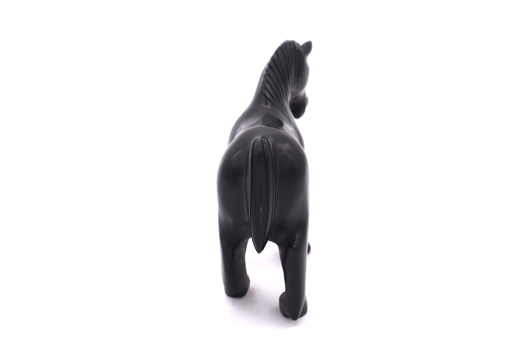 Black Onyx Prancing Horse Carving