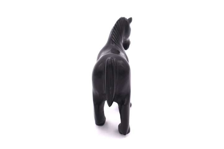 Black Onyx Prancing Horse Carving