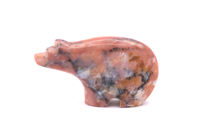 Pink Andean Opal Bear Carving