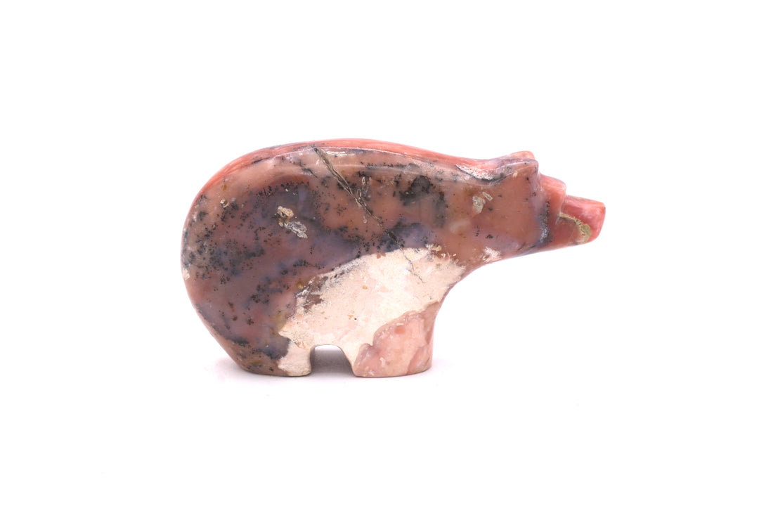 Pink Andean Opal Bear Carving