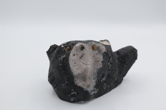 Black Tourmaline Bear Head Carving