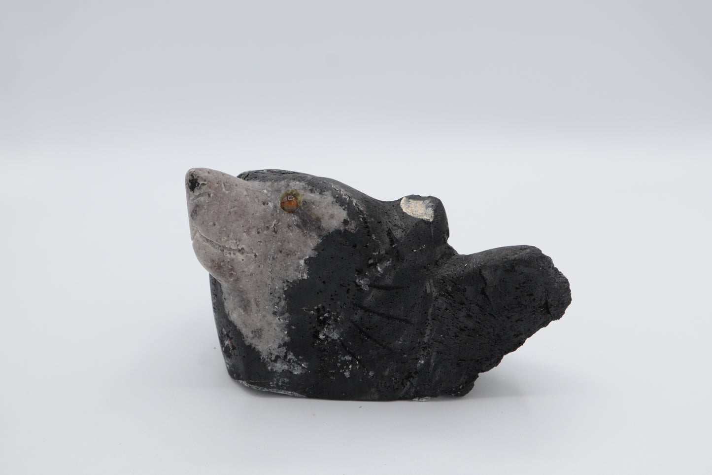 Black Tourmaline Bear Head Carving