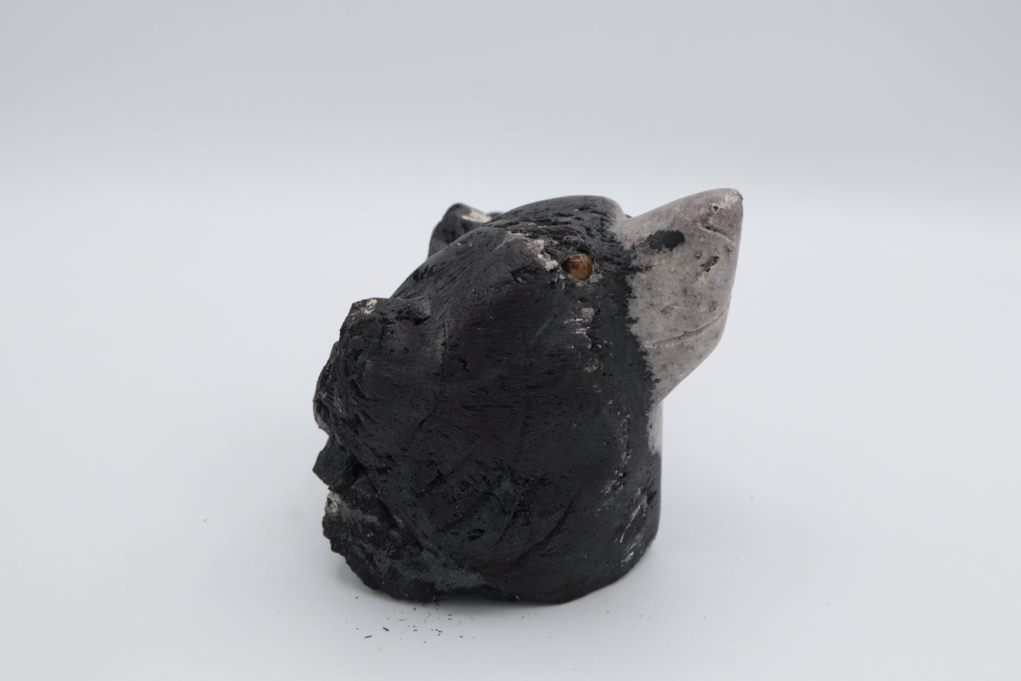 Black Tourmaline Bear Head Carving