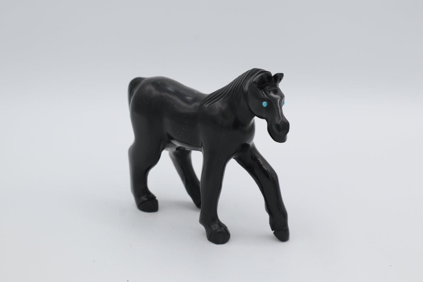 Black Onyx Horse Carving