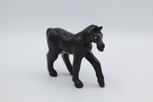 Black Onyx Horse Carving