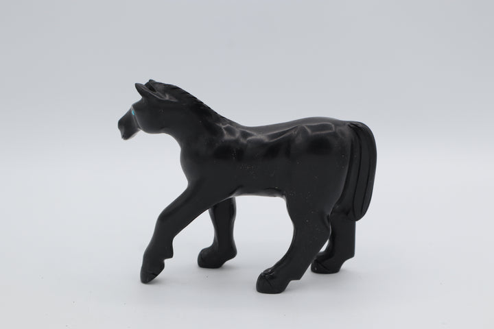 Black Onyx Horse Carving