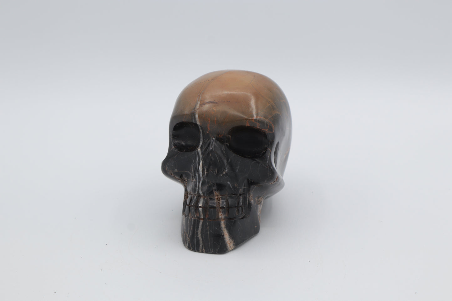 Black and Brown Jasper Skull Carving