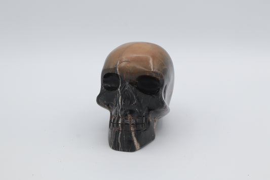 Black and Brown Jasper Skull Carving