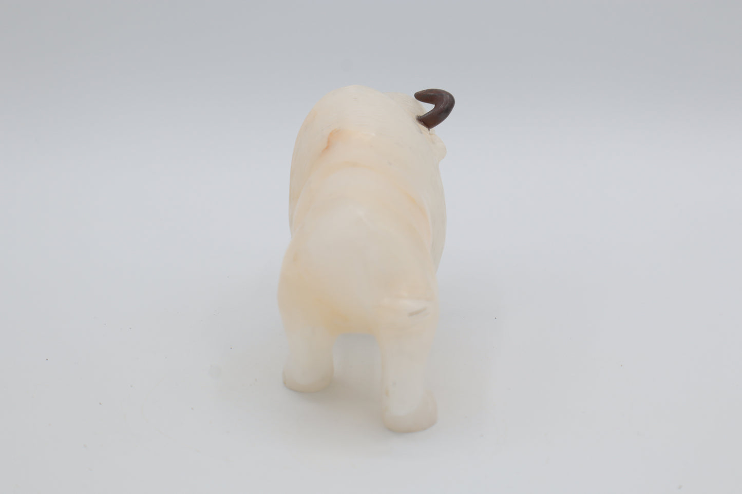 White Agate Buffalo Carving