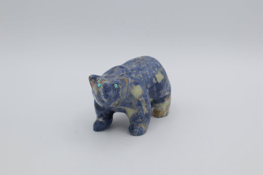 Sodalite Bear Carving