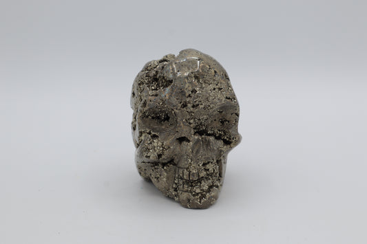 Pyrite Skull Carving