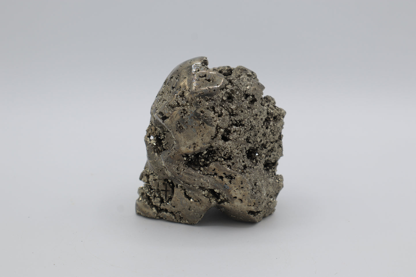 Pyrite Skull Carving