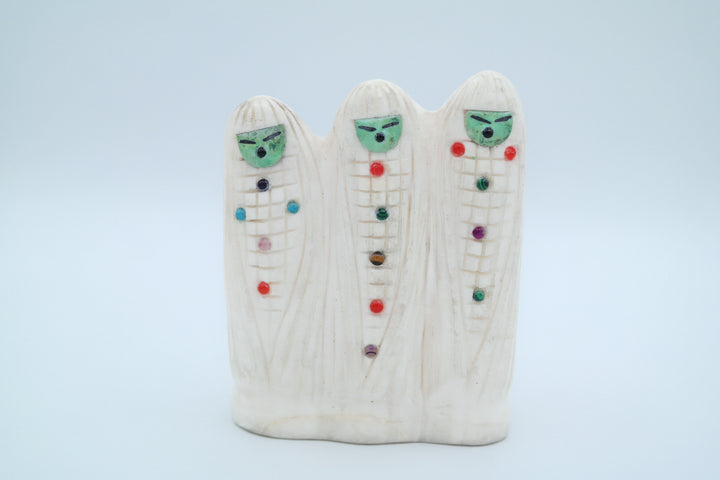 White Carrara Marble Corn Maiden Carving