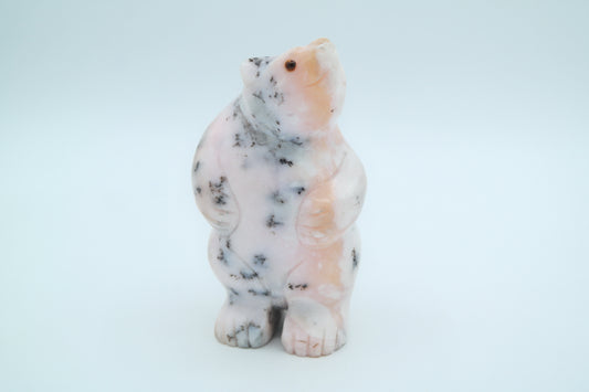 Pink Opal Bear Carving