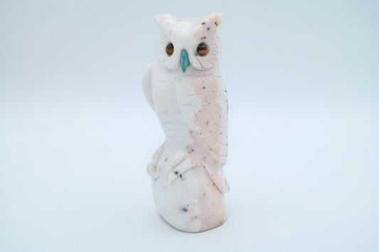 Pink Opal Owl Carving