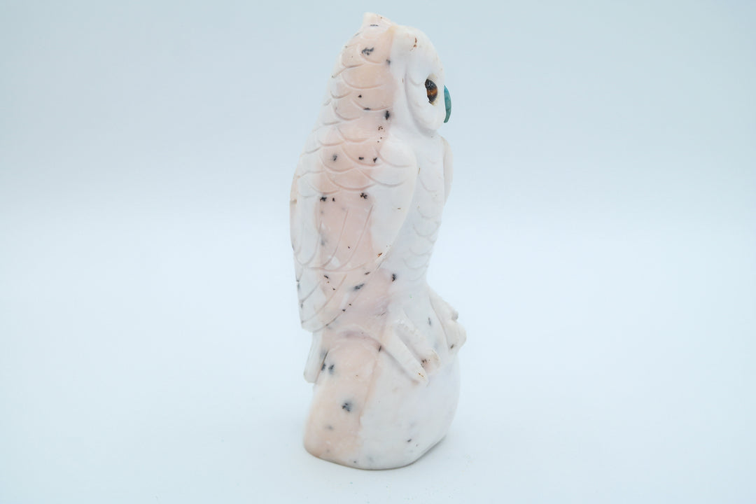 Pink Opal Owl Carving