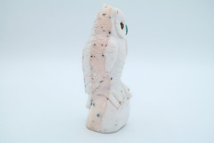Pink Opal Owl Carving