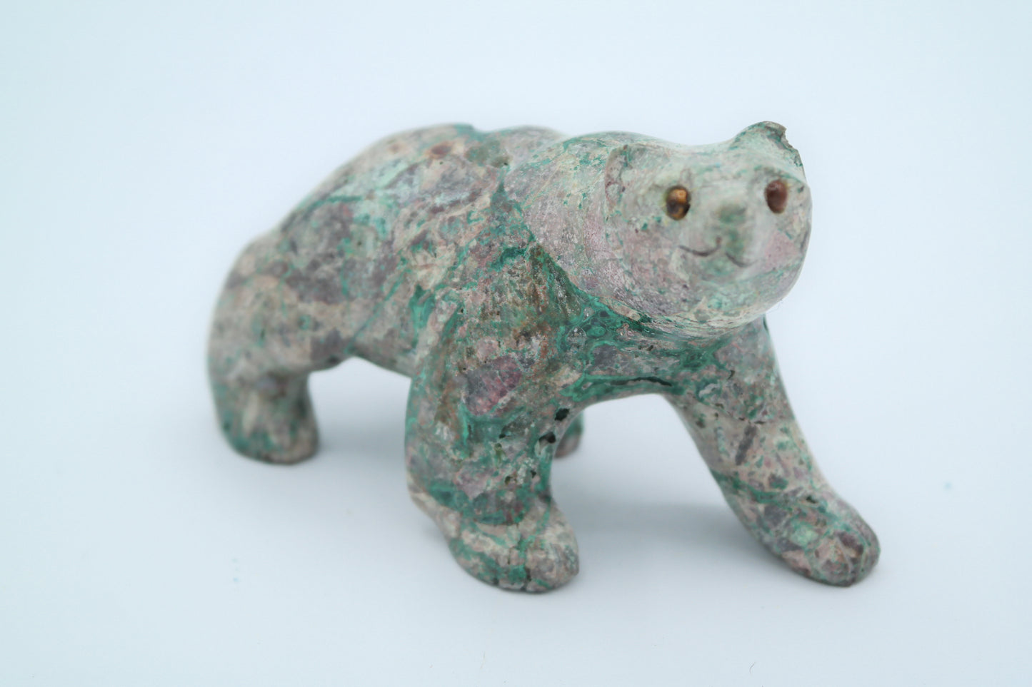 Malachite and Chrysocolla Bear Carving