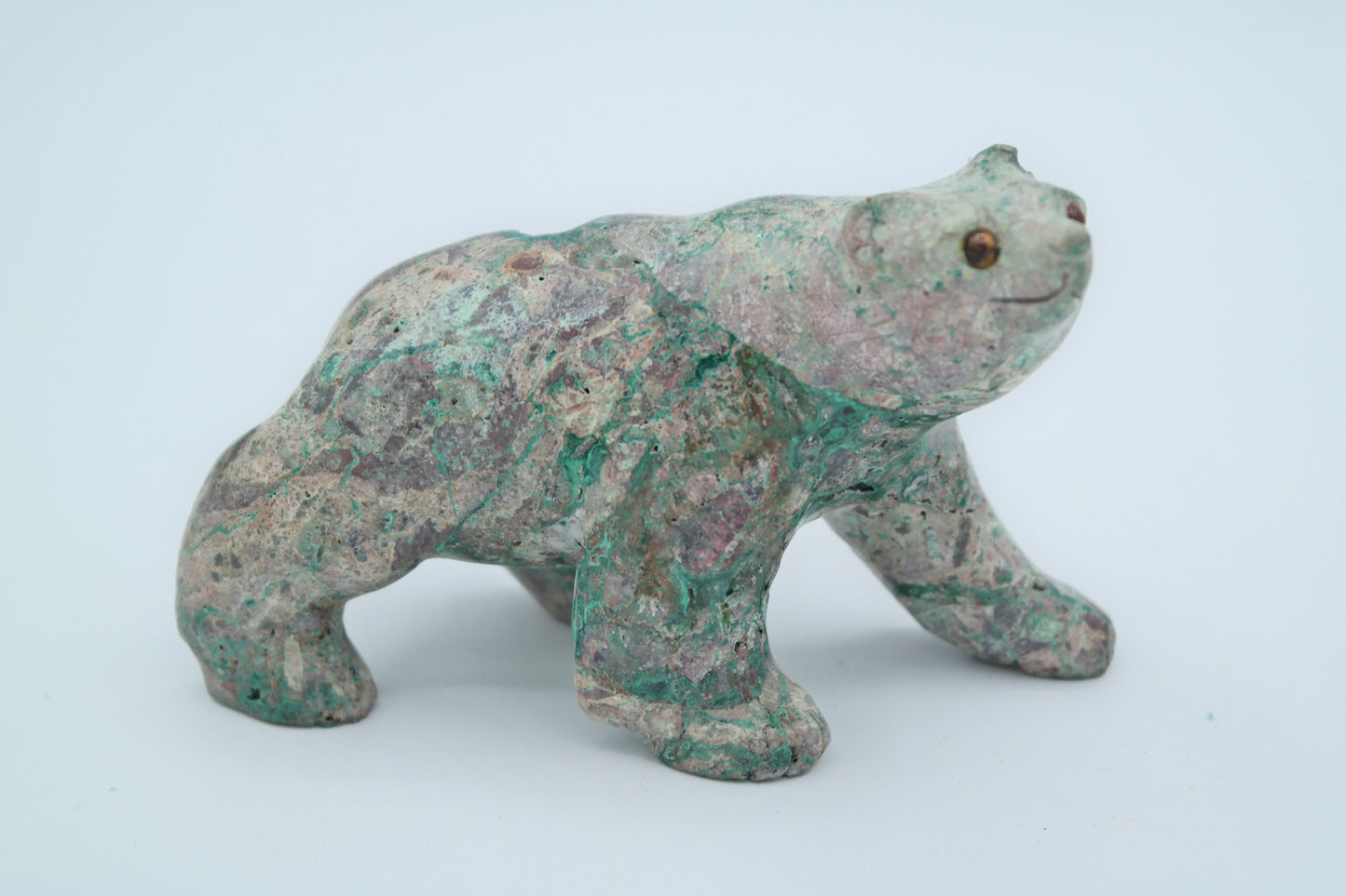 Malachite and Chrysocolla Bear Carving
