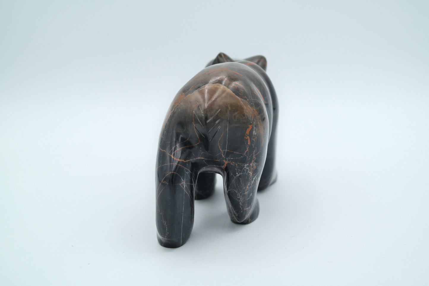 Black and Brown Jasper Bear Carving