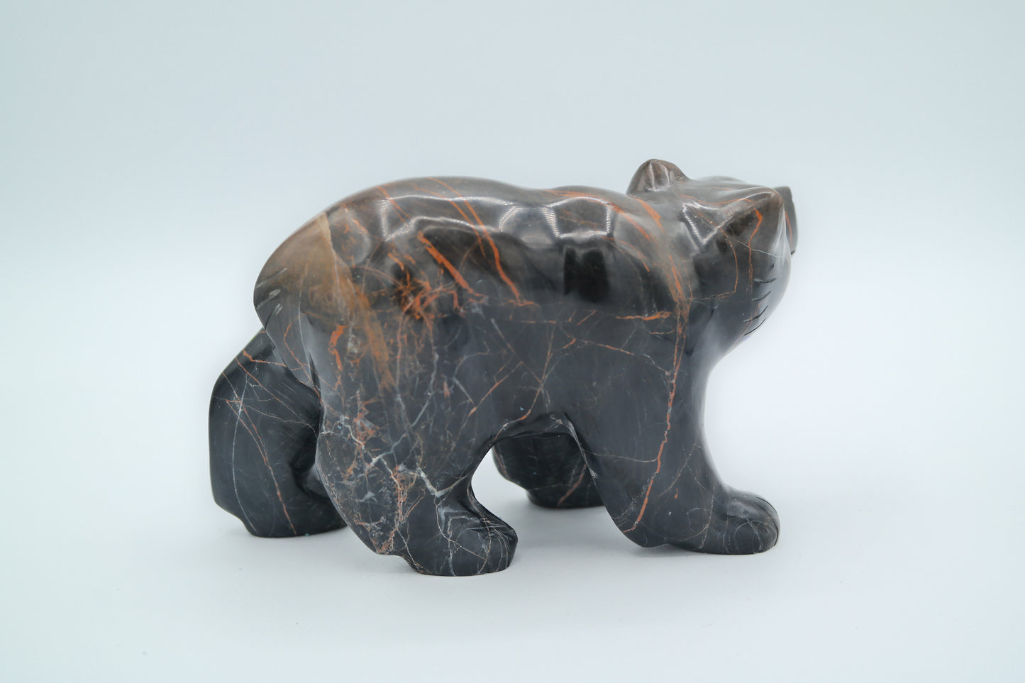 Black and Brown Jasper Bear Carving