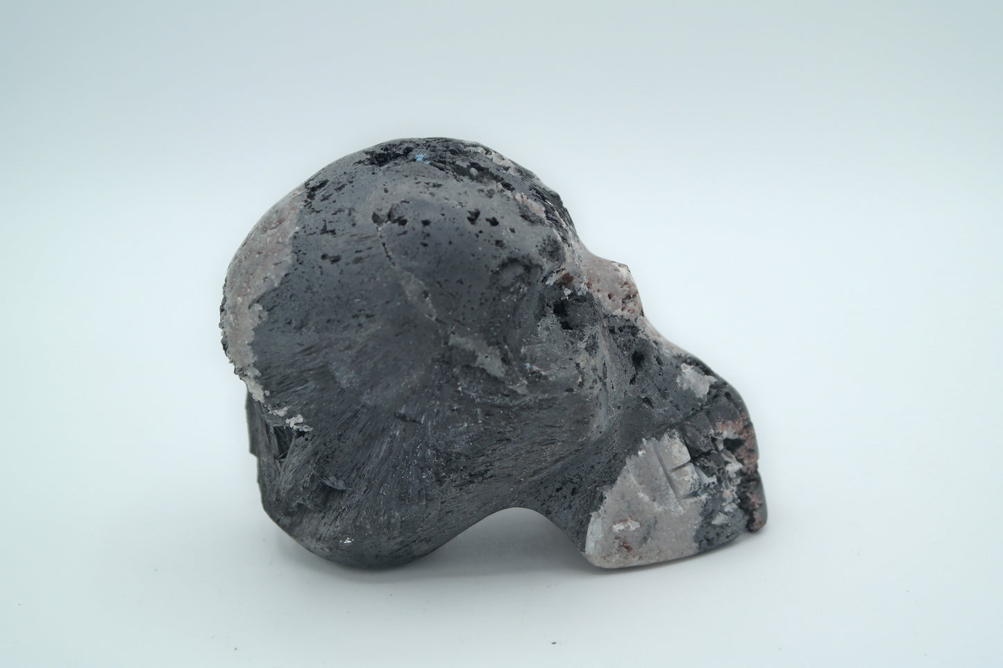 Black Tourmaline Skull Carving