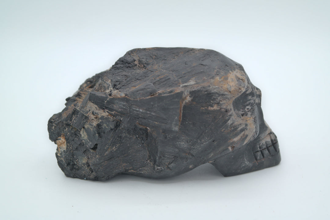 Black Tourmaline Skull Carving