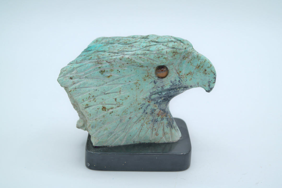 Turquoise Eagle Head Carving