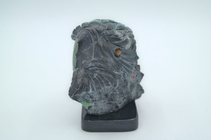 Chrysocolla and Black Onyx Eagle Head Carving
