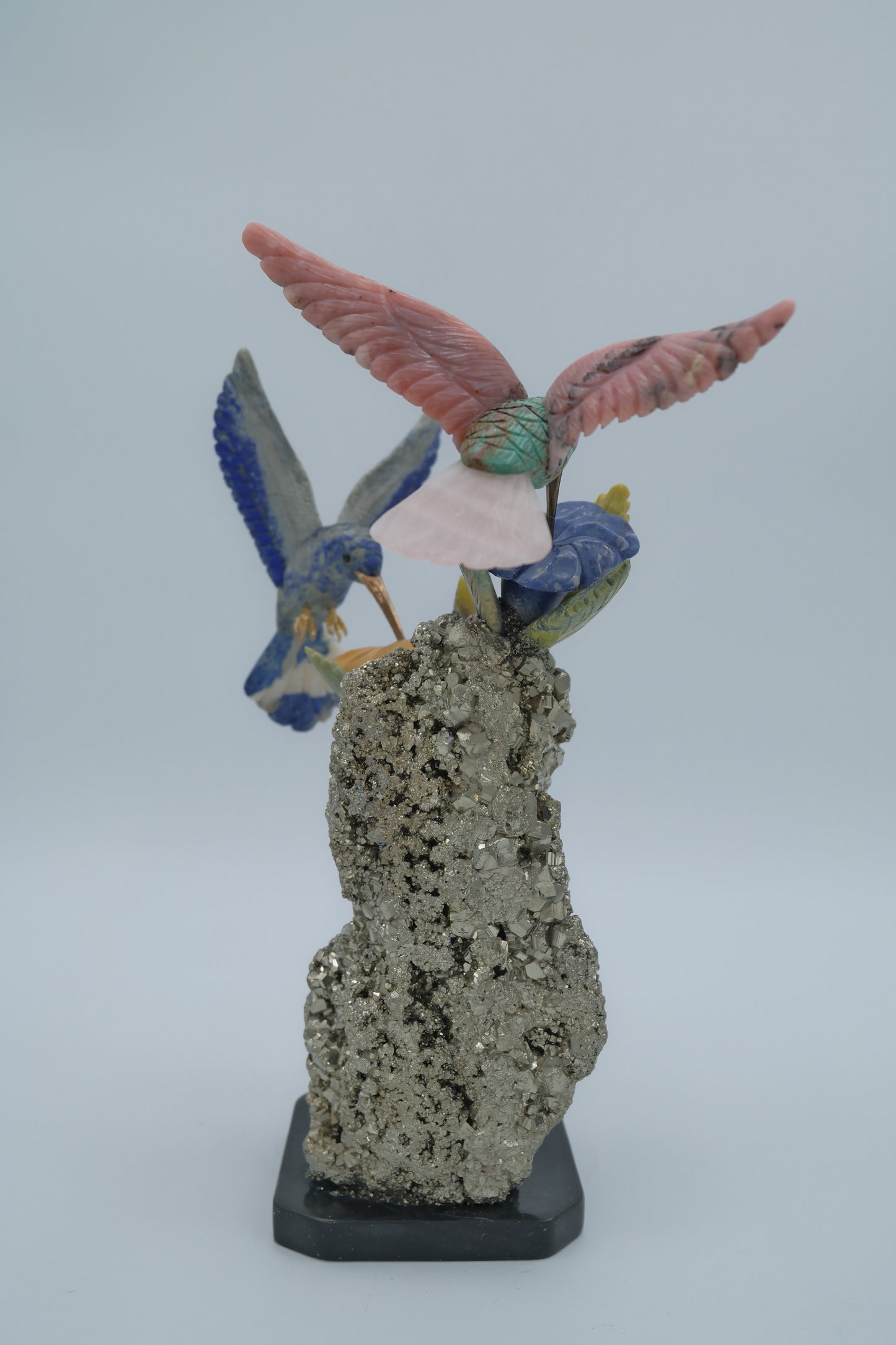 2 Hummingbirds Stone Carving