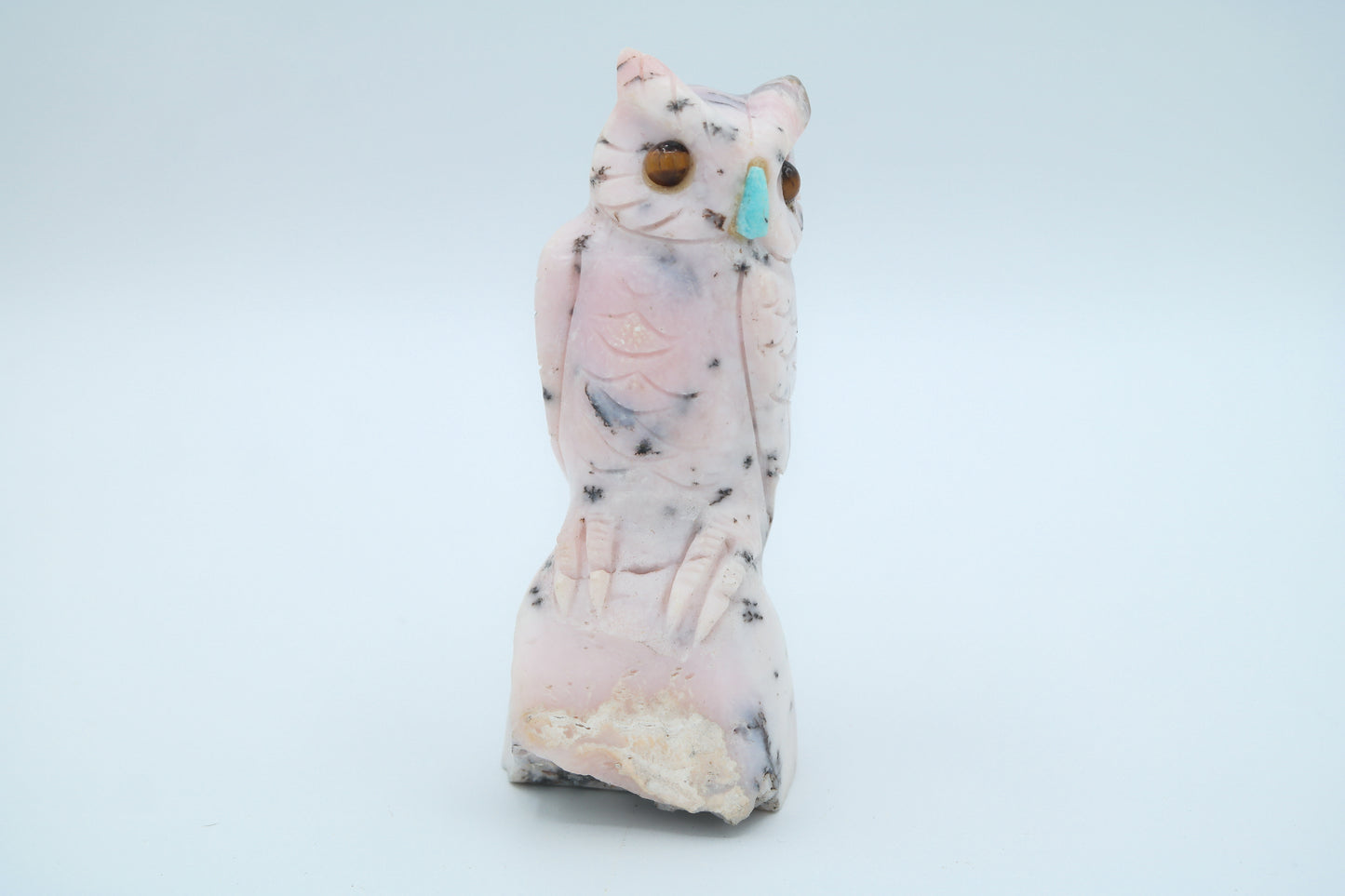 Pink Opal Owl Carving