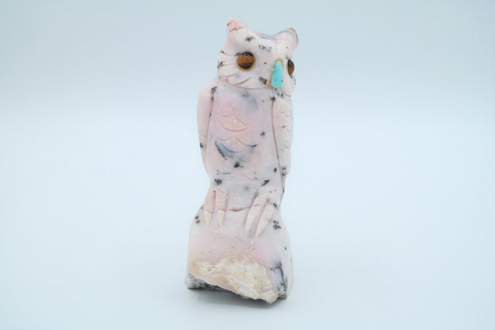 Pink Opal Owl Carving