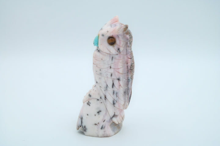 Pink Opal Owl Carving