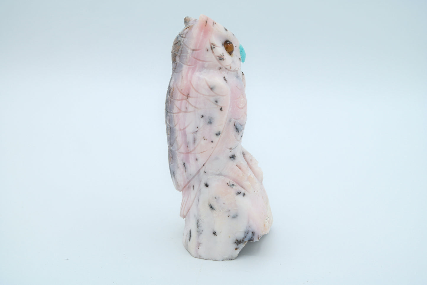 Pink Opal Owl Carving