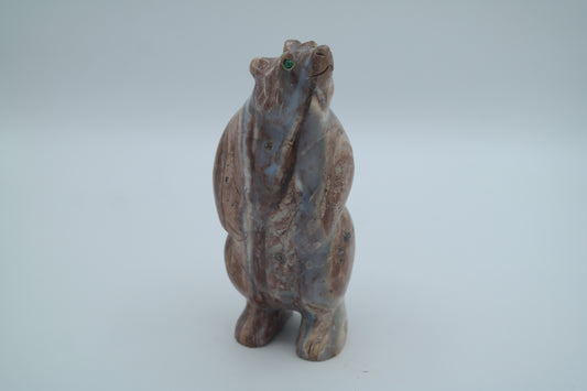 Pink Opal Bear Carving