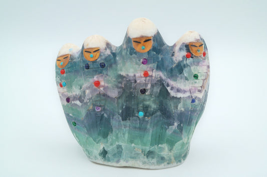 Fluorite Carving of 4 Corn Maidens