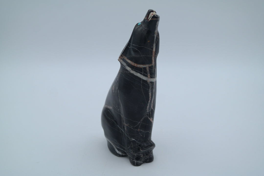 Black Jasper Wolf Carving