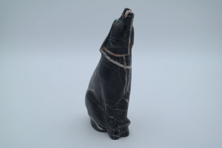 Black Jasper Wolf Carving