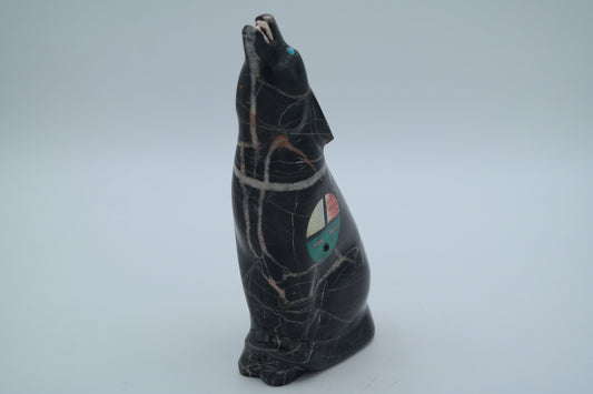 Black Jasper Wolf Carving