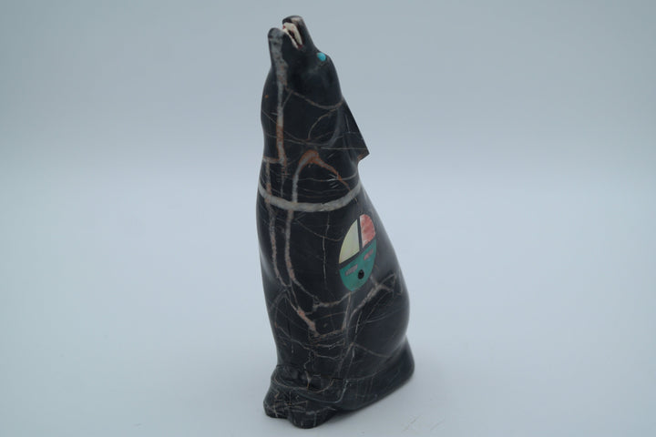 Black Jasper Wolf Carving