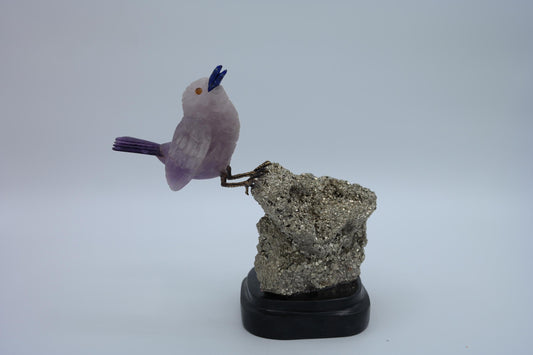 Amethyst Wren Carving